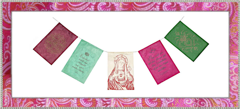 Grußkarte mit Wunschfähnchen aus Nepal - Mitgefühl